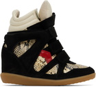 Isabel Marant Black & Beige Bekett Sneakers