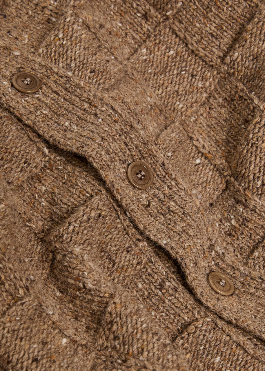 Ymc Rat Pack Wool-blend Cardigan Taupe