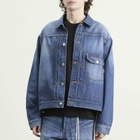 MASTERMIND WORLD Men's Patchwork Jacquard Denim Jacket in Indigo