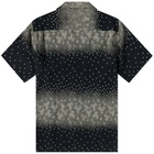 Needles Men's Dot Stripe Jacquard One Up Vacation Shirt in Black