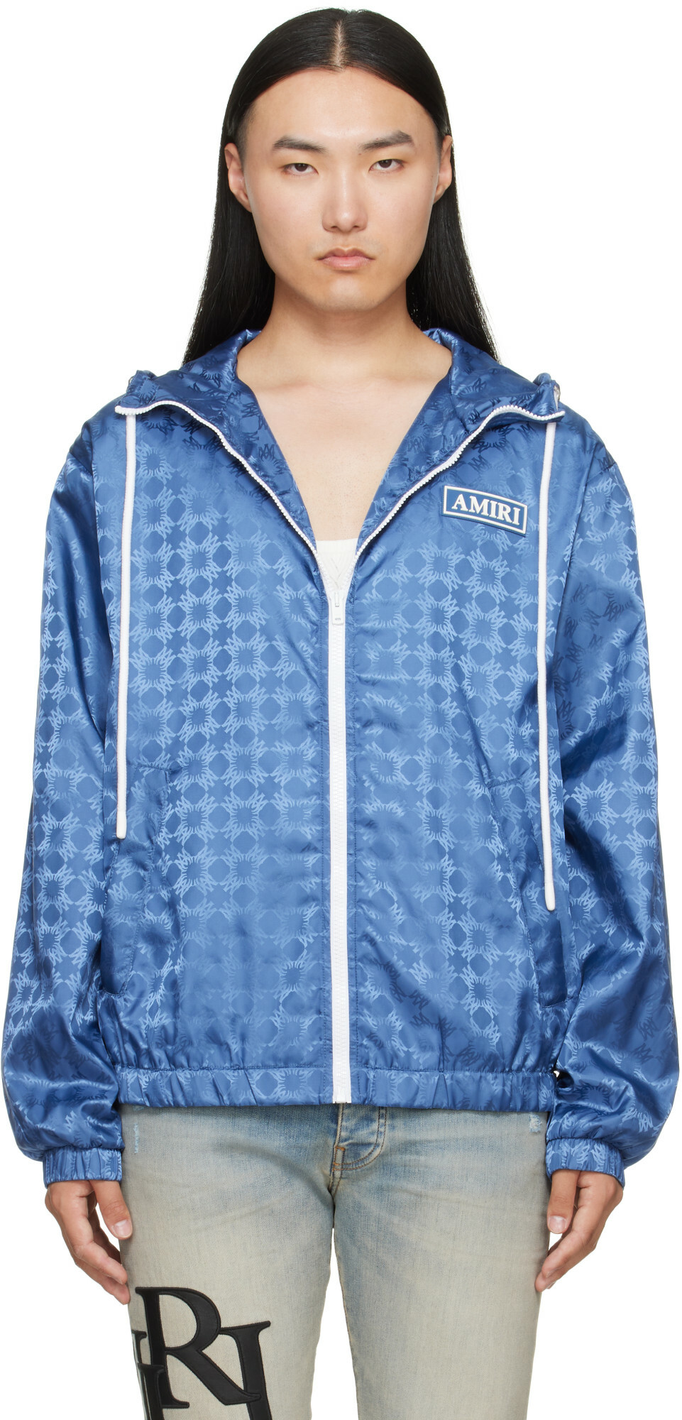 AMIRI Blue MA Quad Windbreaker Jacket