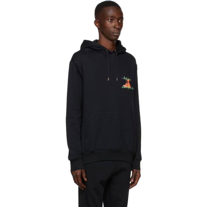 Paul Smith 50th Anniversary Black Logo Spaghetti Hoodie Paul & Shark