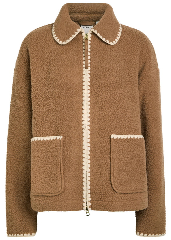 Photo: Varley Ruiko Whipstitch-trim Fleece Jacket Brown