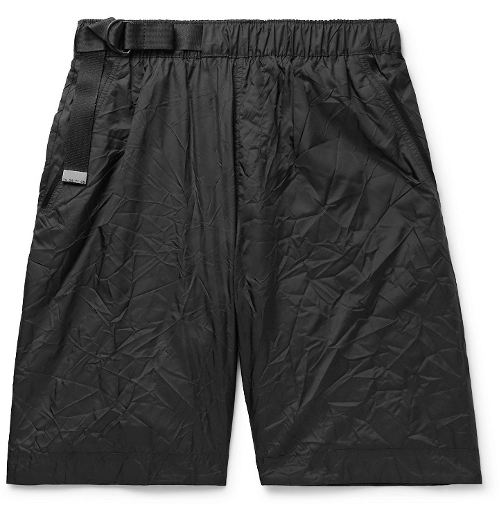Photo: Nike - Sportswear Tech Pack Webbing-Trimmed Belted Crinkled-Nylon Shorts - Black