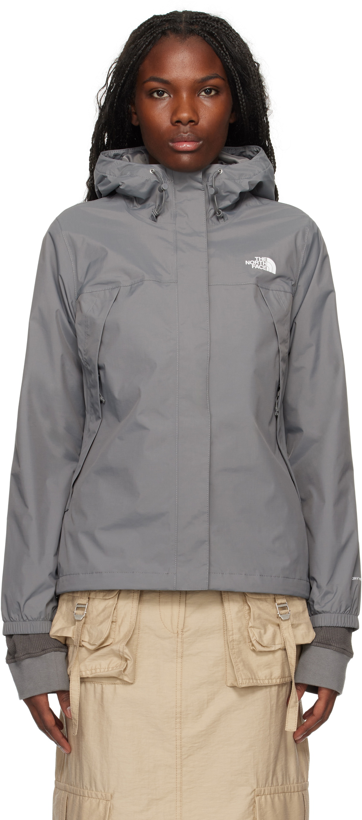 North face gray rain jacket best sale