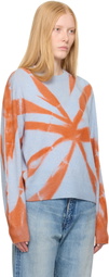 The Elder Statesman Blue & Orange Mythic Tranquility Crew Sweater
