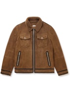 Brunello Cucinelli - Shearling-Lined Suede Jacket - Brown