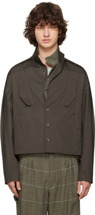 Photo: Kiko Kostadinov Brown Egreta Jacket