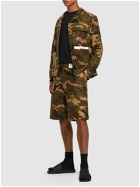 PALM ANGELS Tailored Camouflage Cotton Shorts