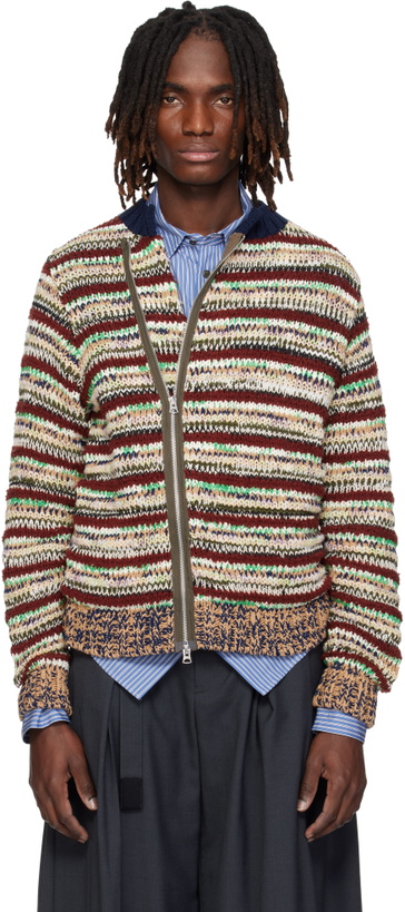 Photo: sacai Multicolor Mix Knit Blouson Cardigan