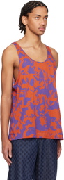 Dries Van Noten Orange & Purple Scoop Neck Tank Top
