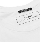 Balmain - Metallic Logo-Print Cotton-Jersey Tank Top - Men - White