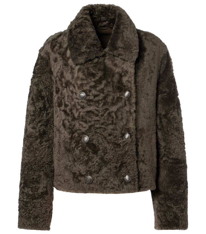 Photo: Brunello Cucinelli Cropped double-breasted shearling jacket