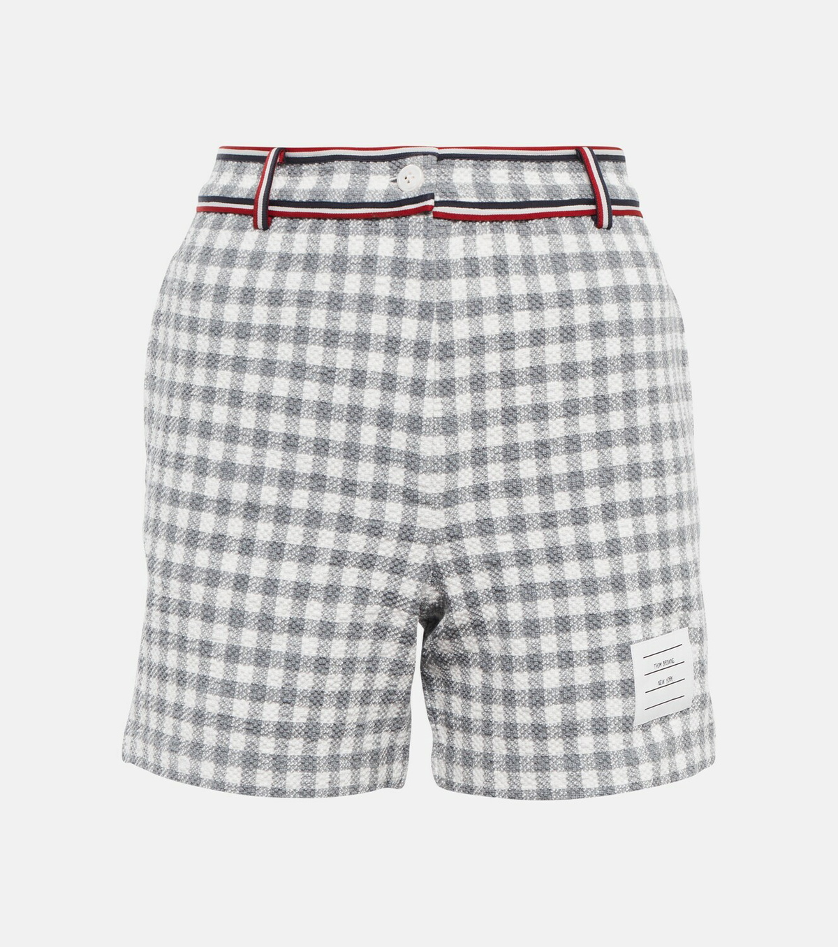 Thom Browne - High-rise gingham cotton shorts