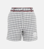 Thom Browne - High-rise gingham cotton shorts