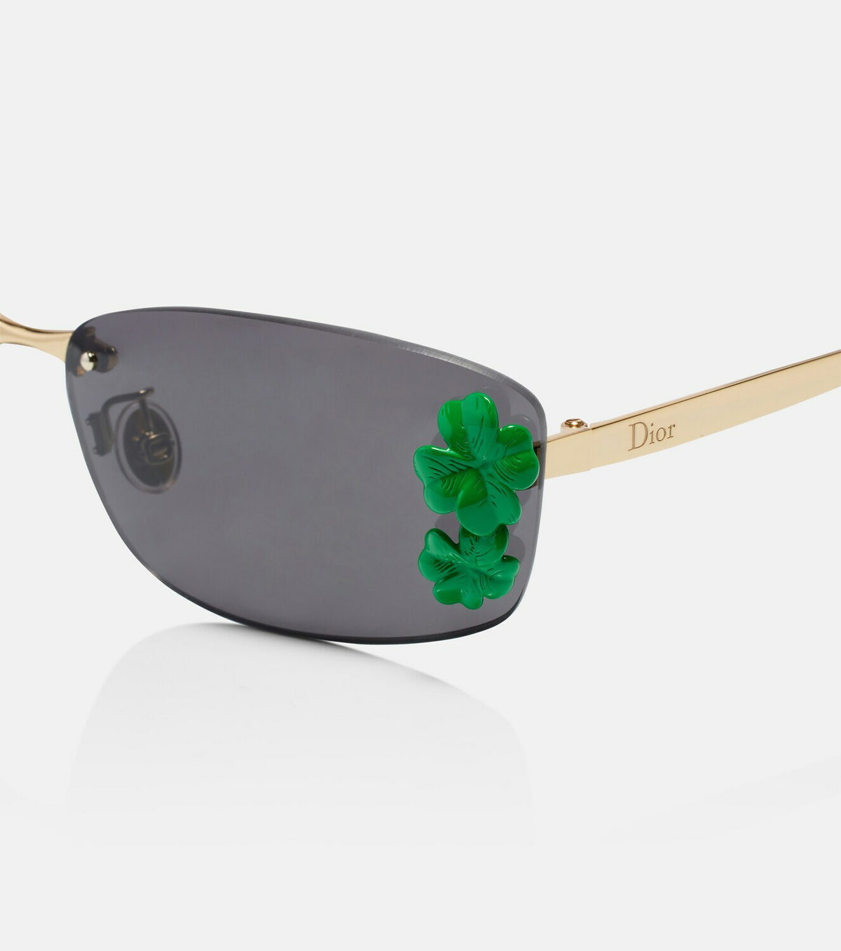 Dior Eyewear Dior Clover embellished rectangular sunglasses