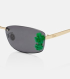 Dior Eyewear Dior Clover embellished rectangular sunglasses