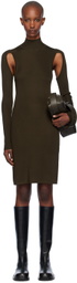 Helmut Lang Brown Air Turtleneck Midi Dress
