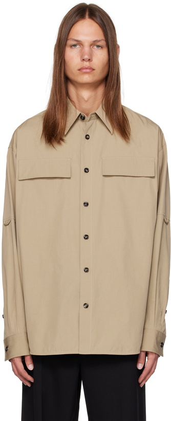 Photo: Bottega Veneta Beige Relaxed-Fit Shirt