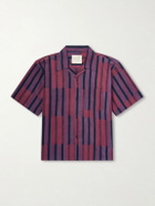 Kardo - Rohit Convertible-Collar Striped Cotton Shirt - Brown