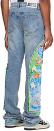 Who Decides War Blue Cowboy Embroidered Jeans