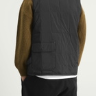 Taion Men's Work V-Neck Button Down Vest in Black
