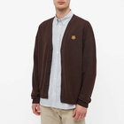 Kenzo Men's Tiger Crest Knit Cardigan in Moroccan Brown