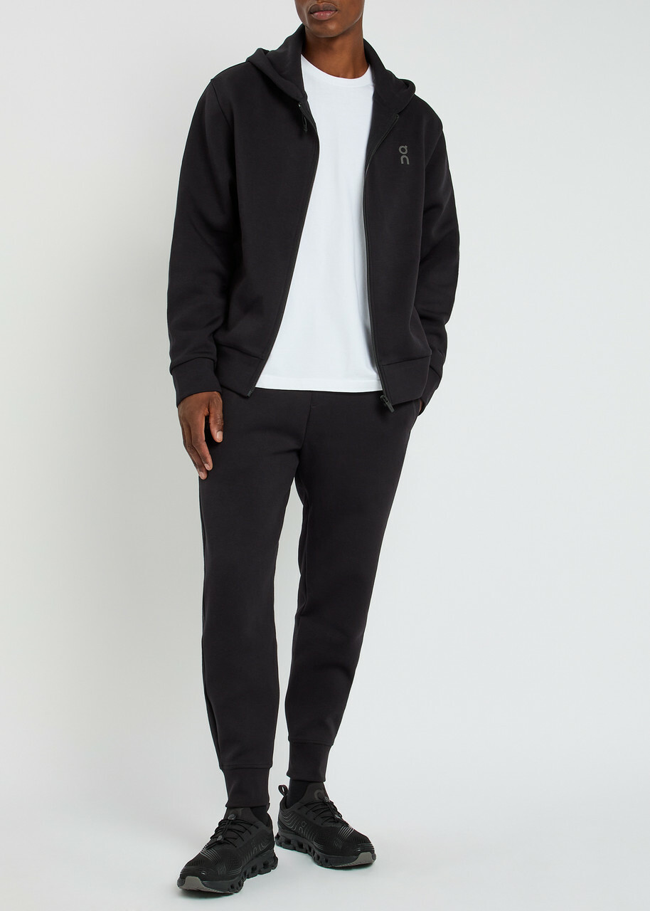 ON Focus Tech Hooded Cotton-blend Sweatshirt Black