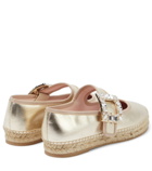 Roger Vivier Embellished metallic leather espadrilles