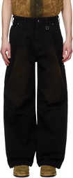 WOOYOUNGMI Black 3D Wide Jeans