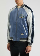 Evisu Souvenir Satin Varsity Jacket Dark Blue