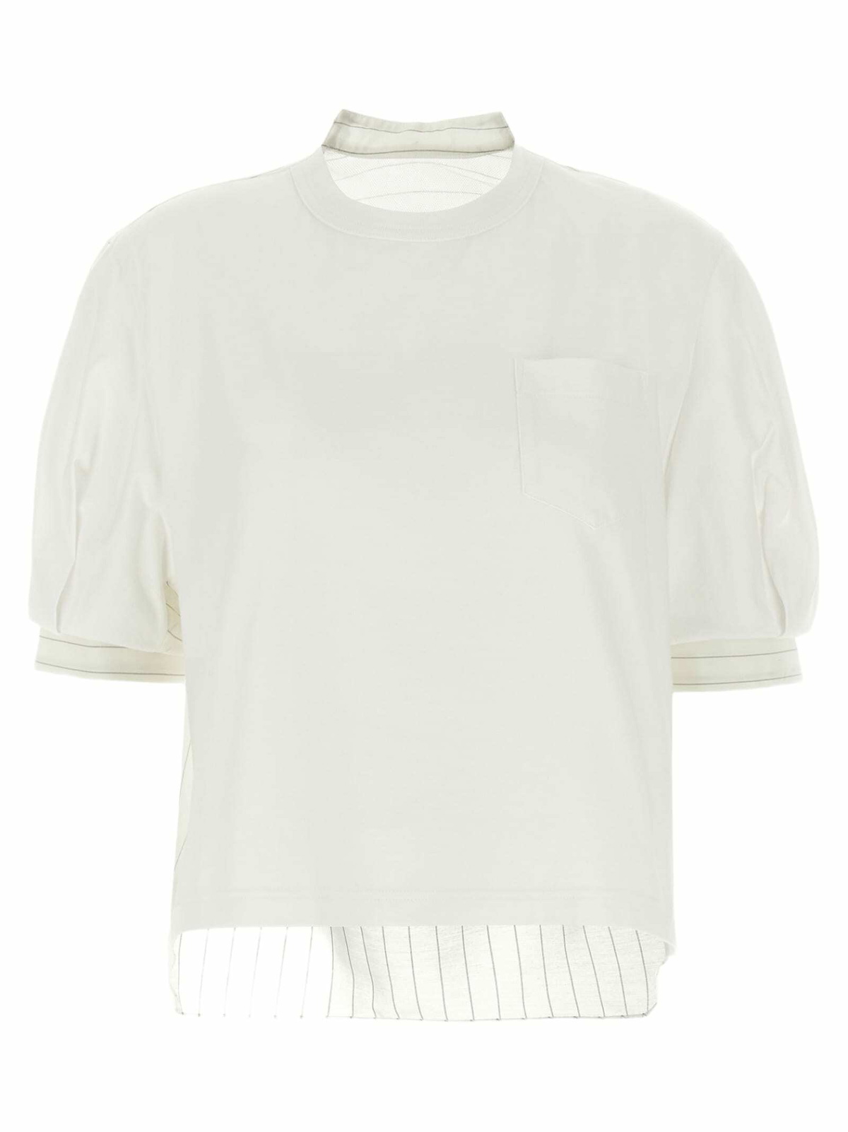 SACAI - Pleated Cotton T-shirt Sacai