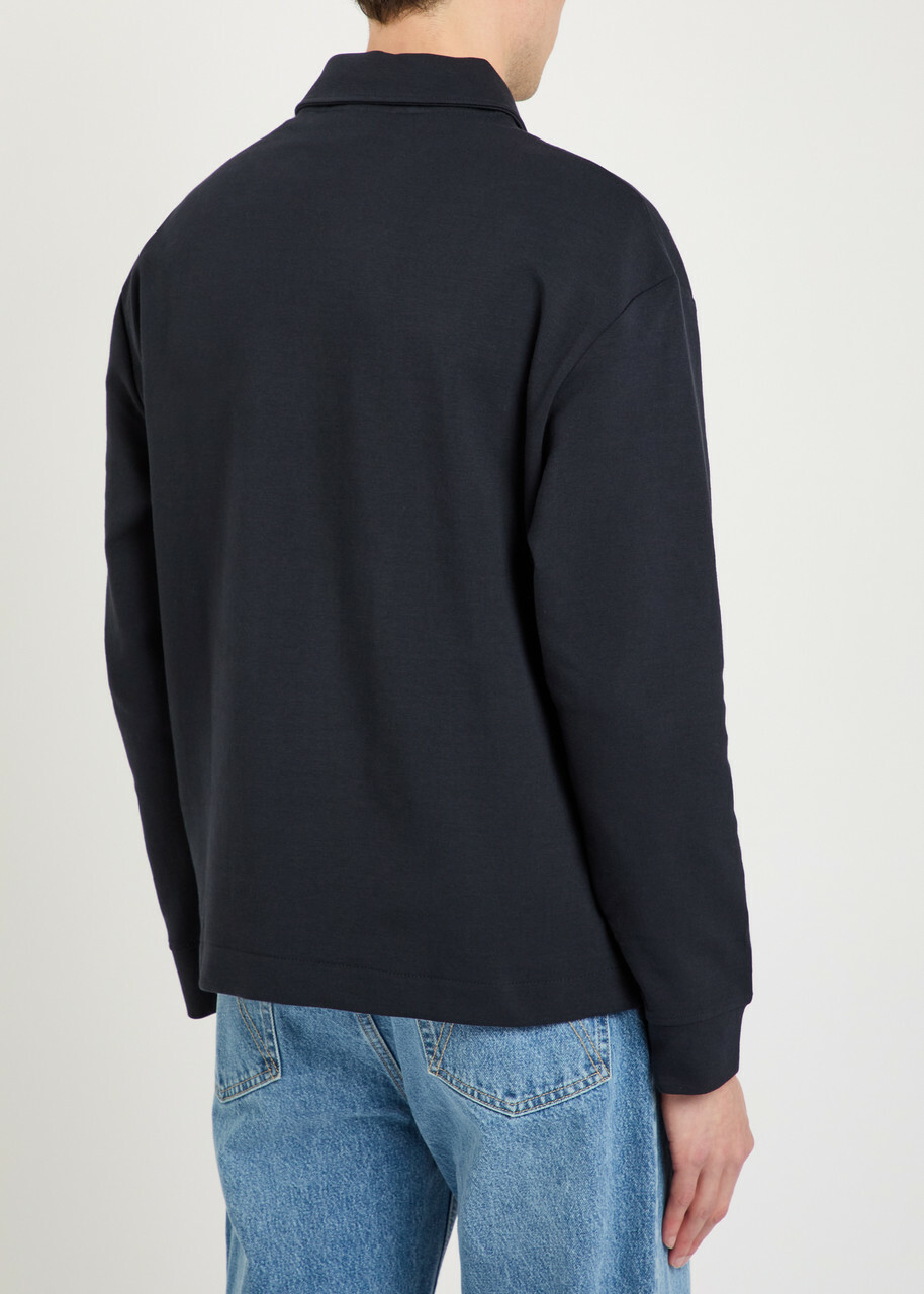 Boss Half-zip Cotton-blend Sweatshirt Navy