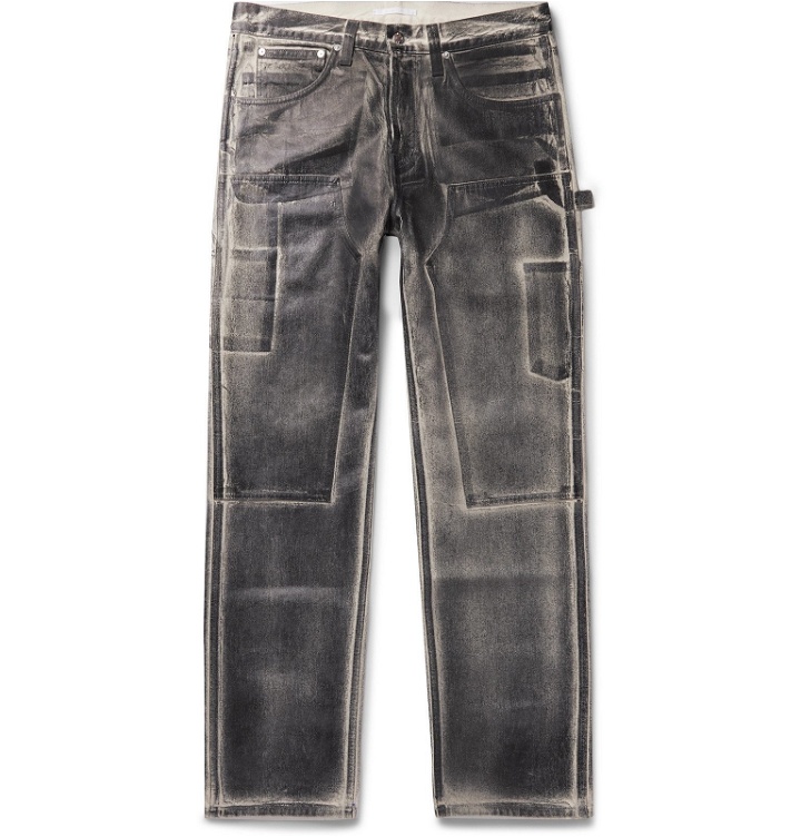 Photo: Helmut Lang - Masc Lo Utility Slim-Fit Coated-Denim Jeans - Gray