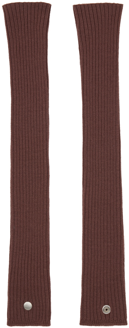 Rick Owens Brown Porterville Ribbed Arm Warmers