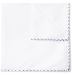 Brunello Cucinelli - Contrast-Stitched Cotton Pocket Square - White
