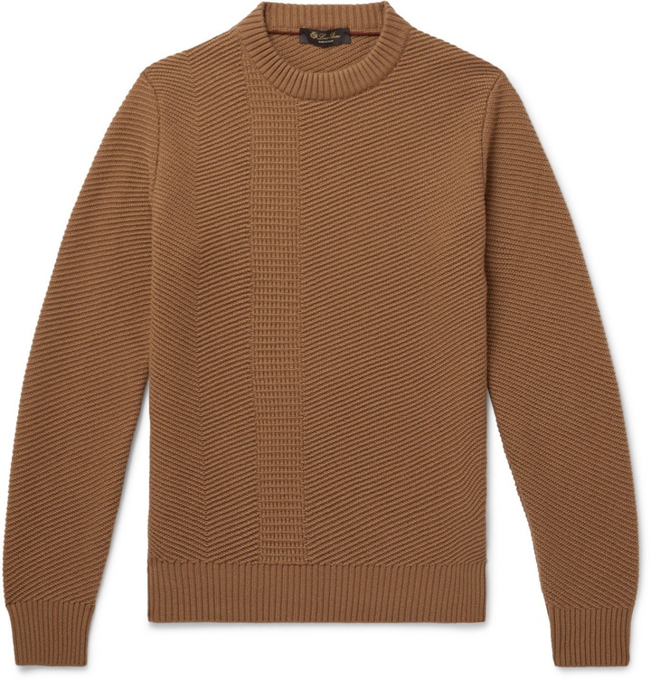 Photo: Loro Piana - Ribbed Cashmere Sweater - Brown