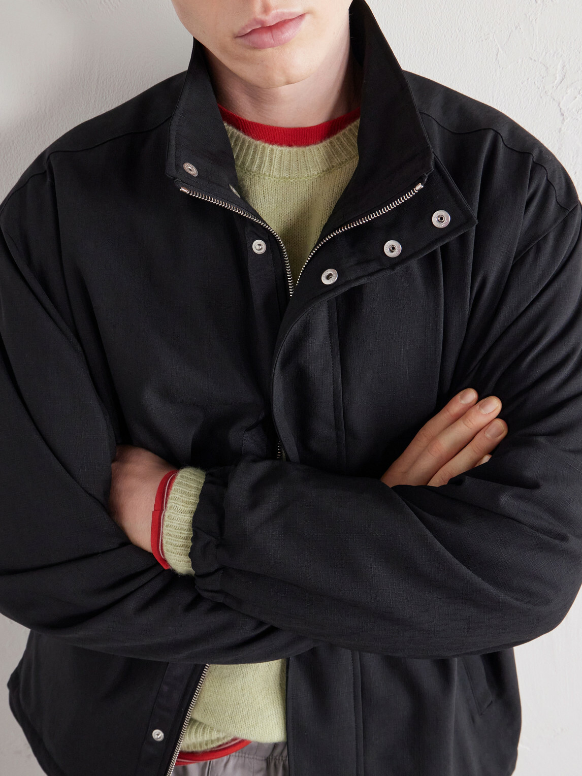 Graphpaper - Wool-Blend Hopsack Jacket - Black