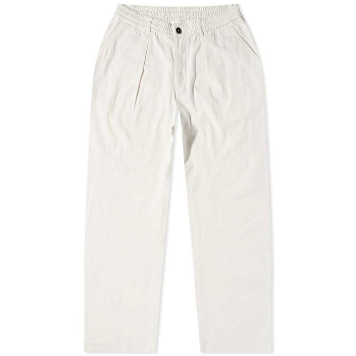 Photo: Universal Works Men's Winter Twill Oxford Pant in Winter White