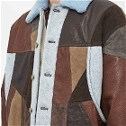 Acne Studios Men's Lobin Patchwork Leather Jacket in Dark Brown/Multi