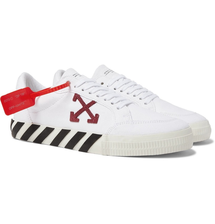 Photo: Off-White - Suede-Trimmed Canvas Sneakers - White