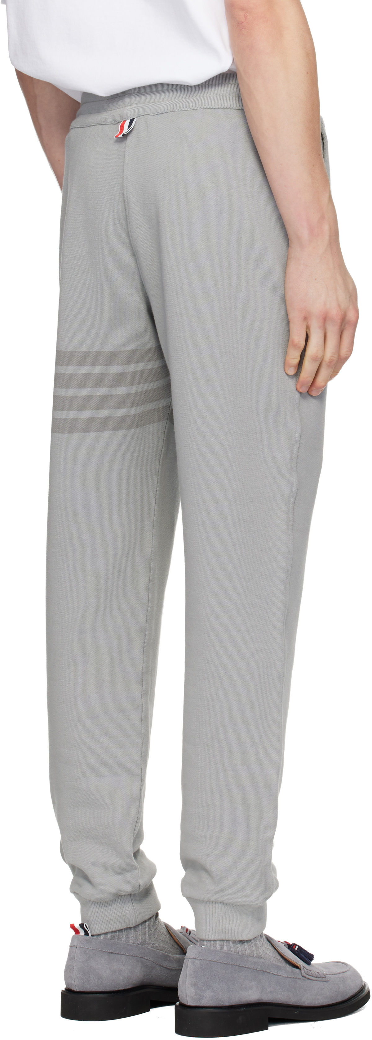 Thom Browne Gray Overdyed Solid Loopback 4 Bar Sweatpants