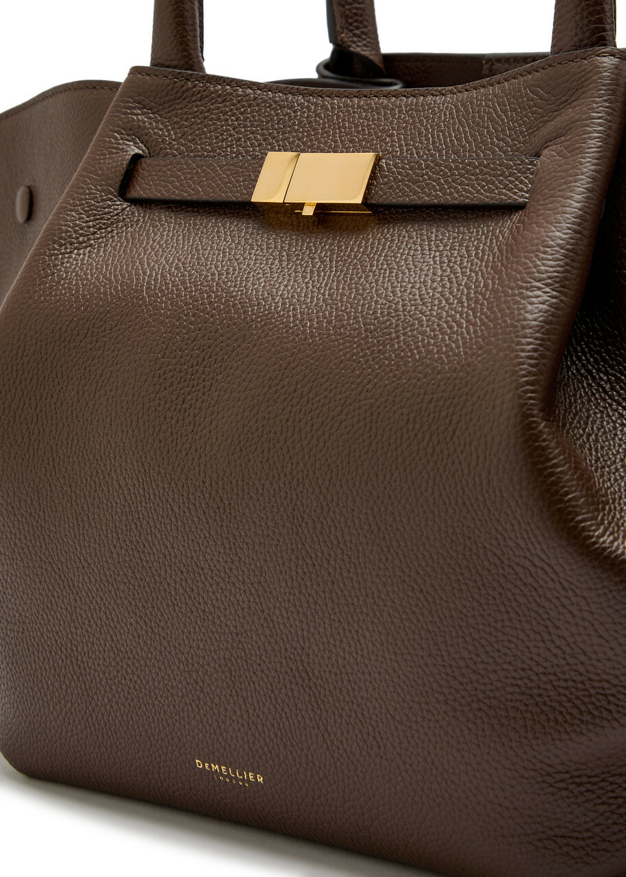 Demellier The New York Midi Grained Leather Tote - Dark Brown - One Size