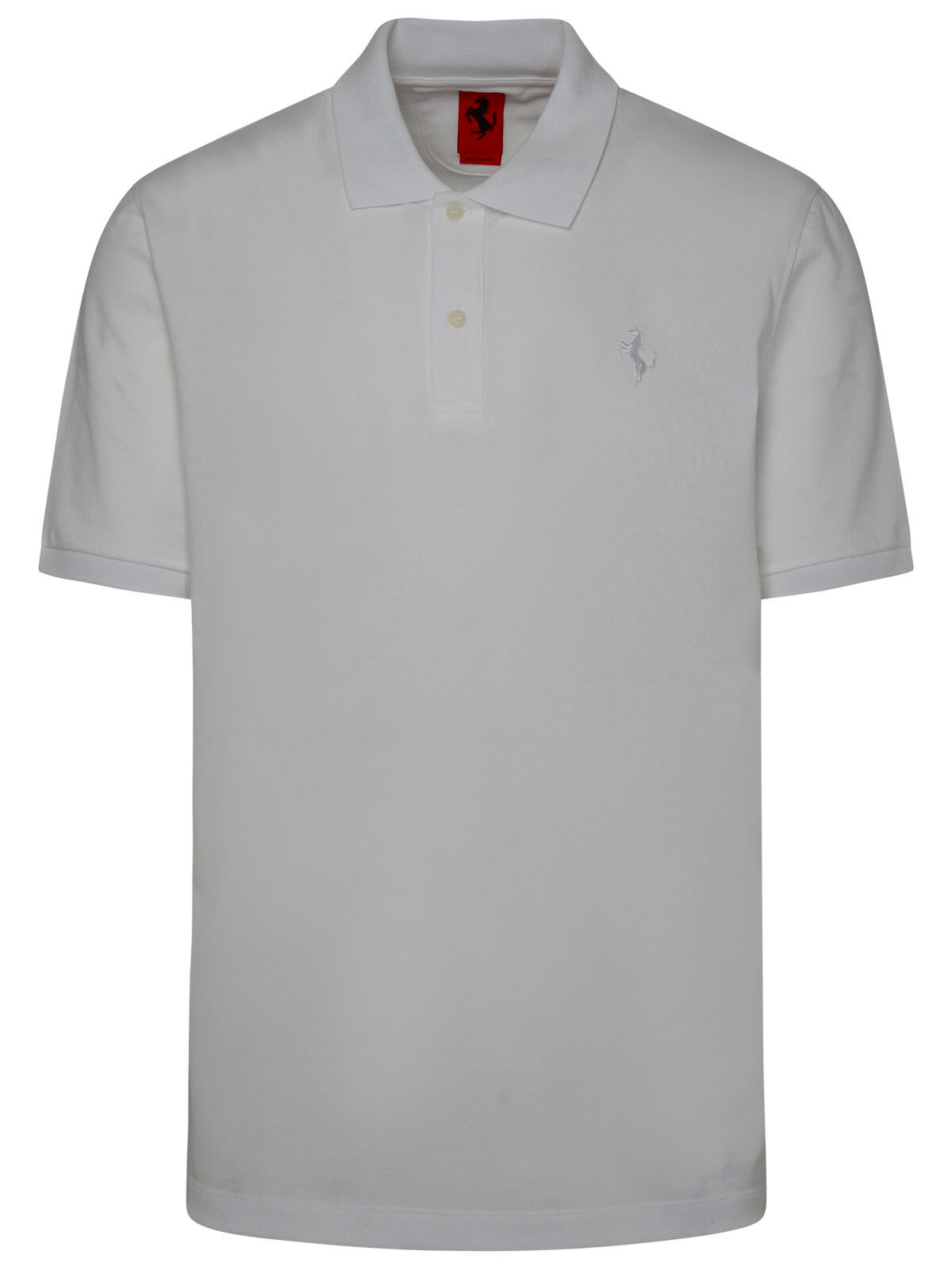 Ferrari White Cotton Blend Polo Shirt