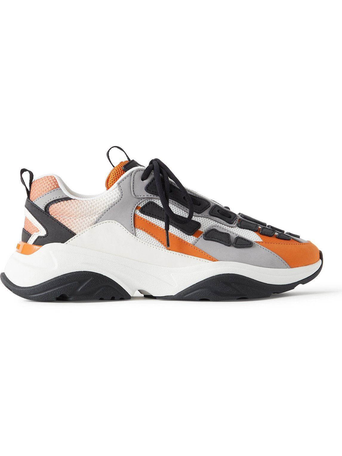 AMIRI - Bone Runner Leather and Nubuck-Trimmed Mesh Sneakers - Orange Amiri