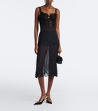 Dolce&Gabbana Lace-trimmed silk-blend midi dress