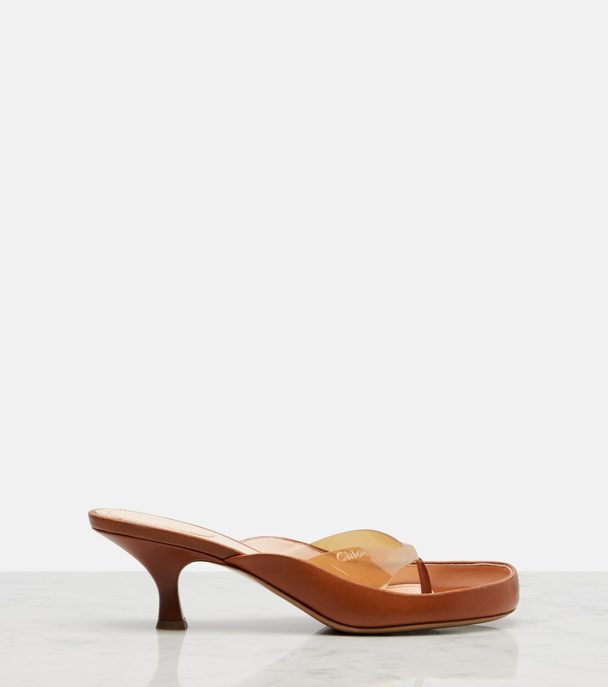 Chloé Junie leather and TPU thong sandals