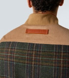 Junya Watanabe Leather-trimmed cotton and wool vest