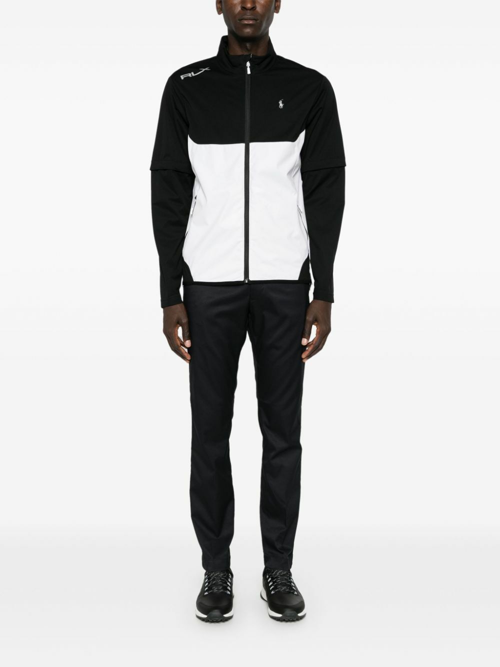 RLX Ralph Lauren Black Stratus Windbreaker Logo-Embroidered