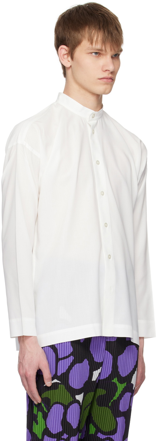 hommeplisse オムプリッセ BOW-TIE PRESS SHIRTS HOMME PLISSÉ ISSEY MIYAKE White Bow-Tie Press Shirt Homme